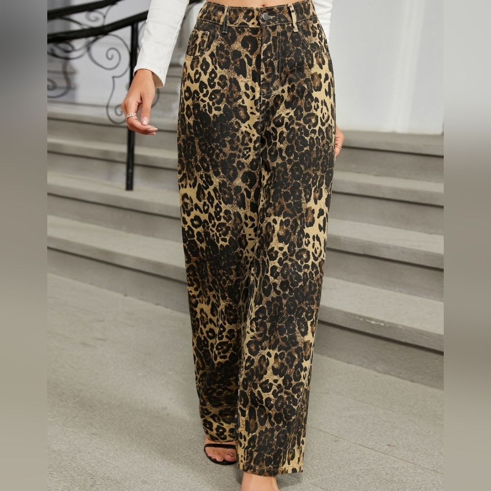 Fierce Mood Leopard Print Jeans - Picture 5 of 10